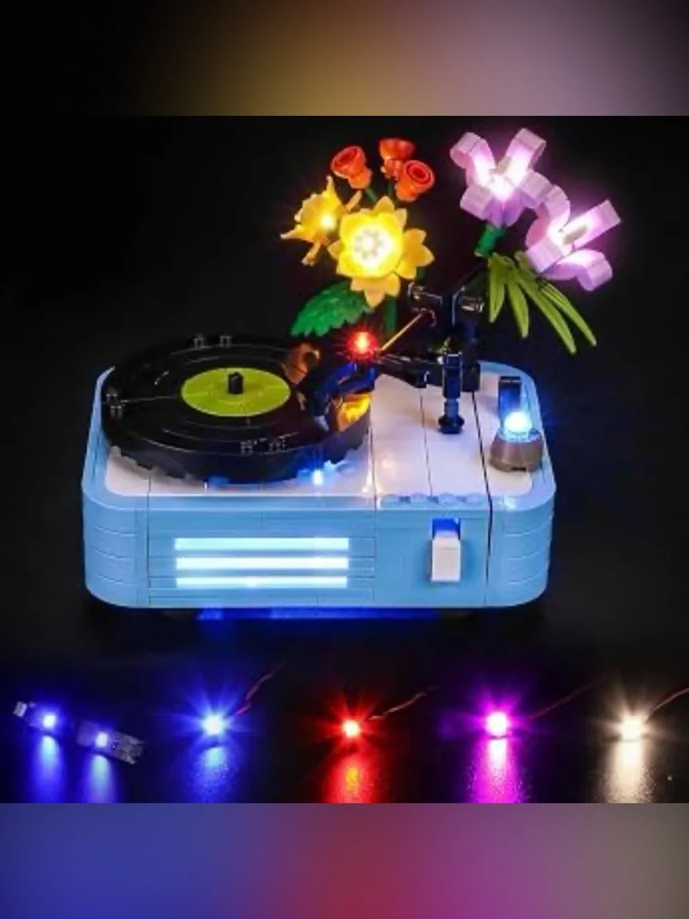 LED Decor Record Player Light Kit - Blue